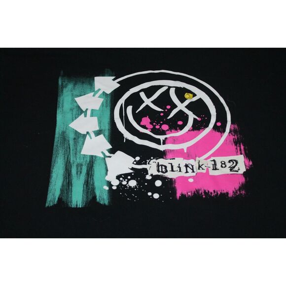 VTG Blink 182 Band Tee T-Shirt Size XL Black Smiley Face Graphic Size XL - Picture 3 of 7